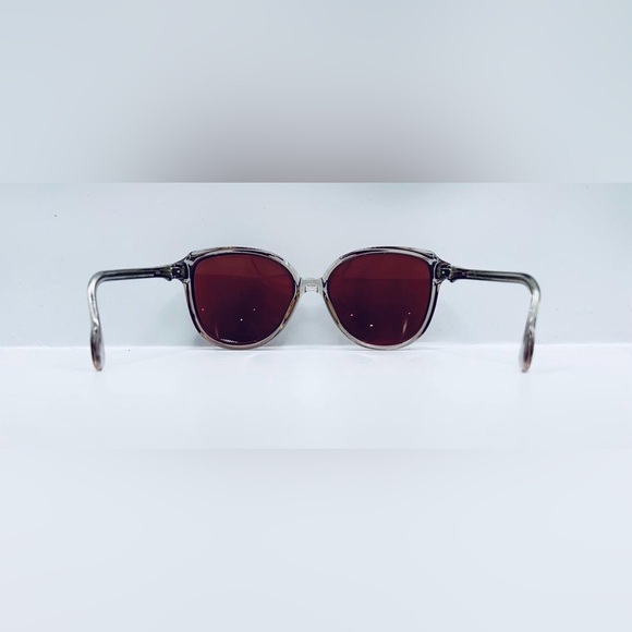 Vintage Adolfo AD-1 Burgundy Translucent Oval Sunglasses Frames Only